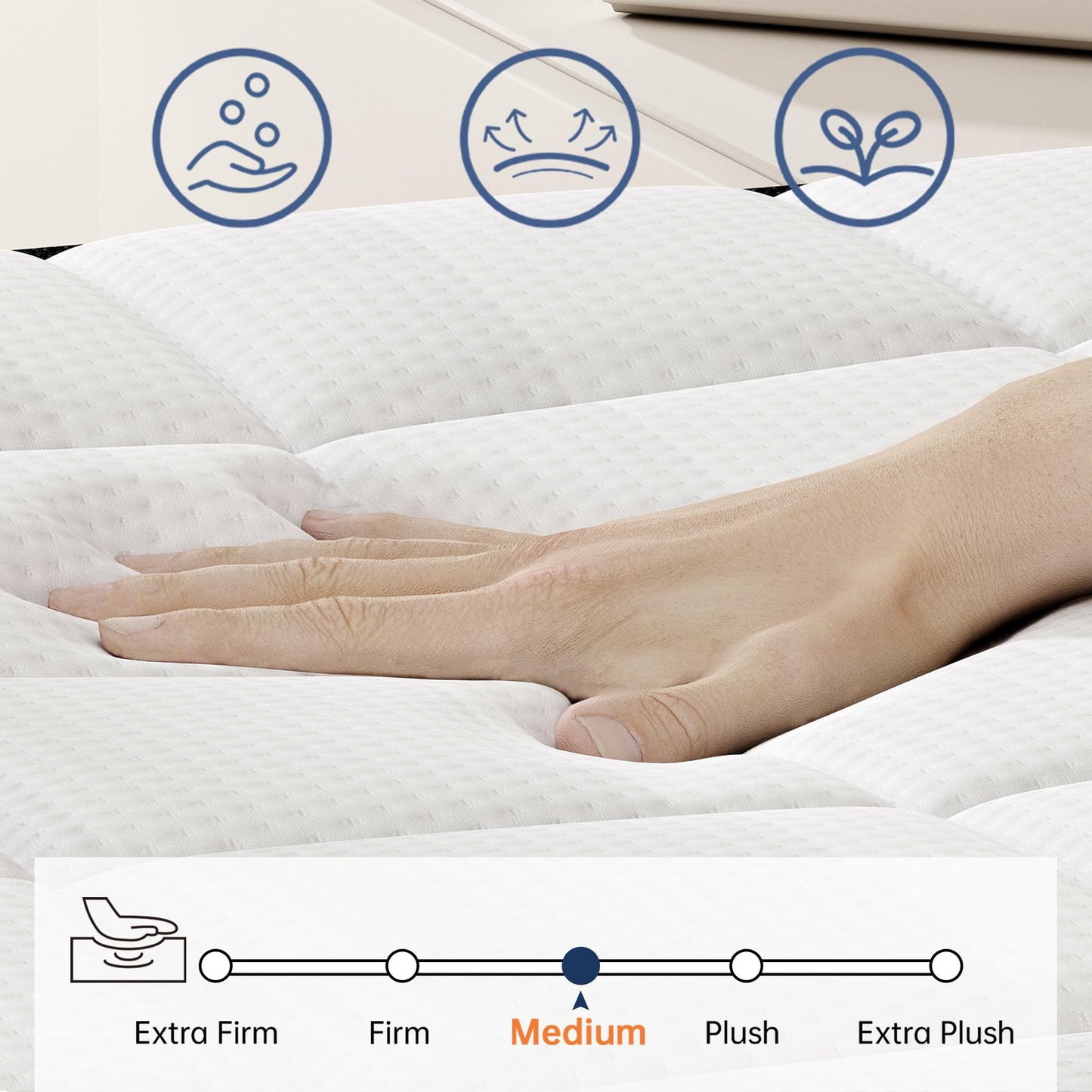 LETMOON 4FT6 Double Mattress, 25cm Pocket Sprung & Memory Foam Hybrid Bed