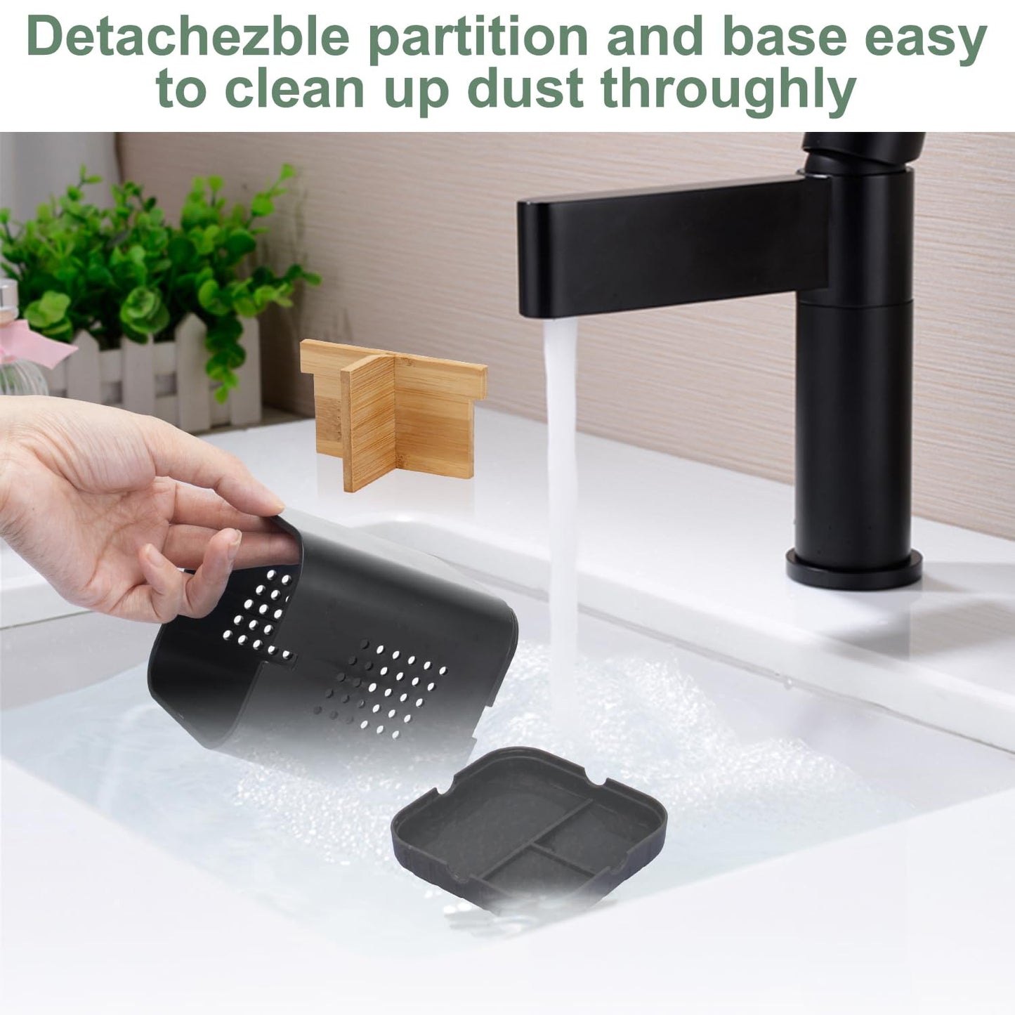 BYUNER Toothbrush Holder Toothbrush Caddy Toothbrush Holders for Bathroom Electric Toothbrush Holder 3 Slots Bathroom Organiser Countertop Storage