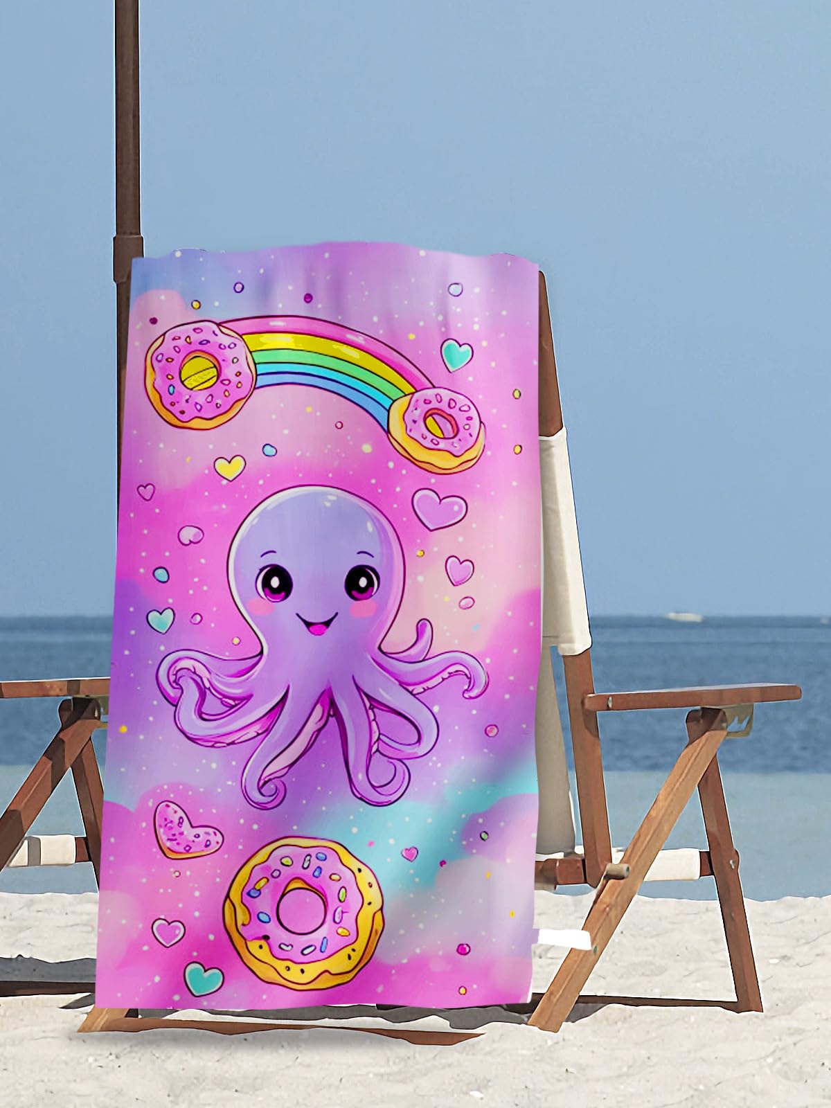 Unicorn Beach Towel, Children's Beach Towels, 60 x 120 cm, Microfibre Beach Towel, Sand-Free, Quick Drying Bath Towel, Travel, Swimming
