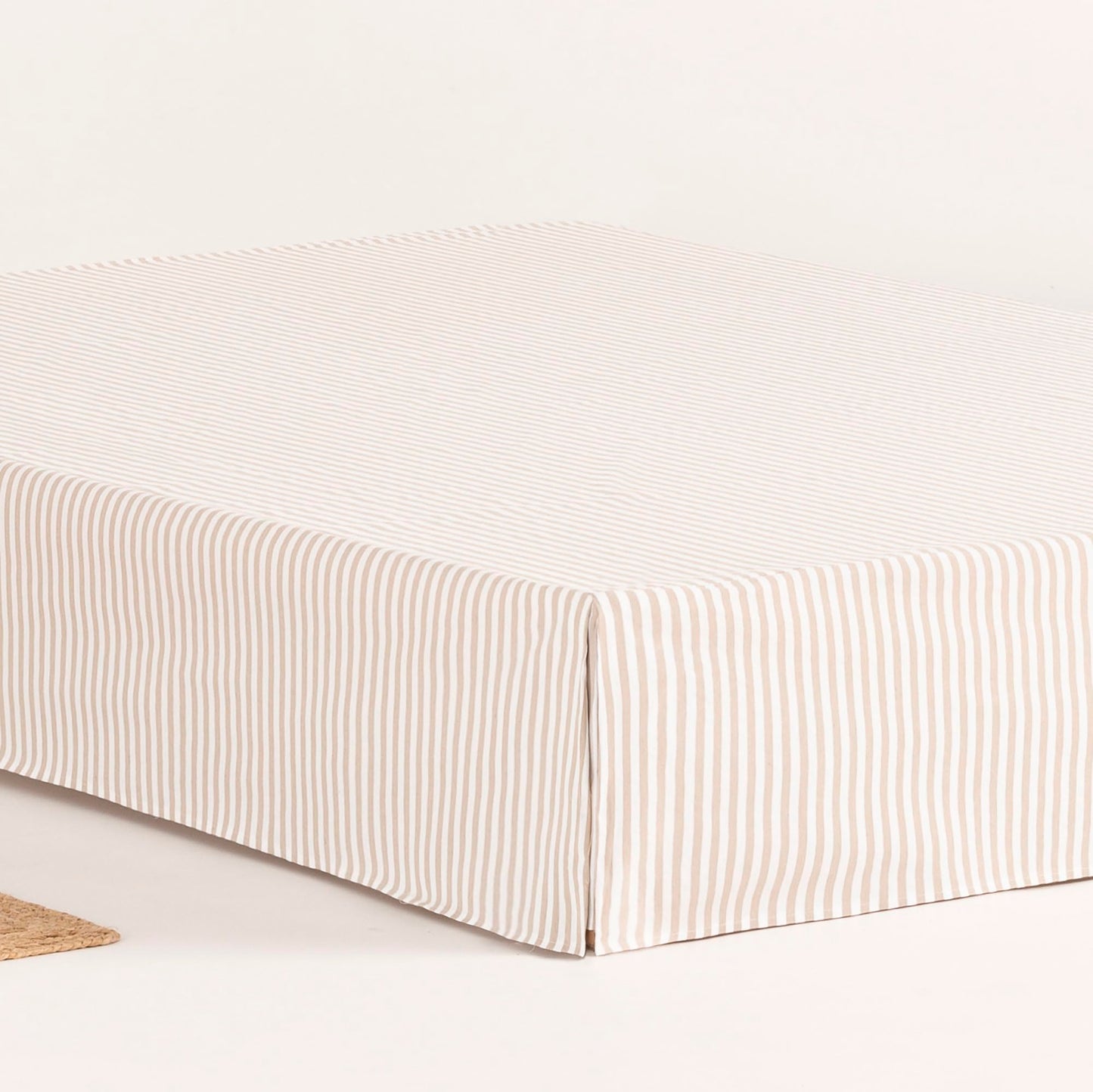 Bed Cover 120 x 190/200 cm Bed Base Cover 120 cm – Beige Stripes