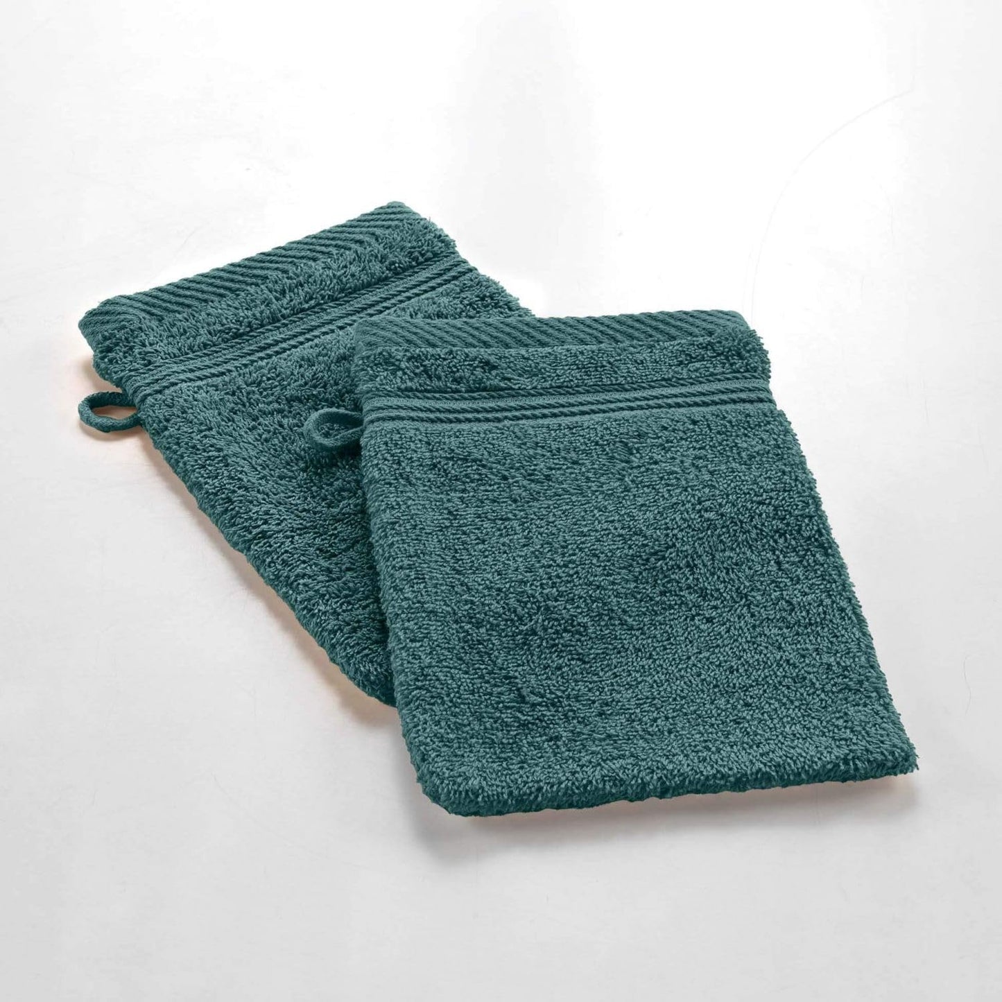 Douceur d'Intérieur, 2 Washcloths (15 x 21 cm) Tendresse Storm 100% Cotton Plain Terry Cloth