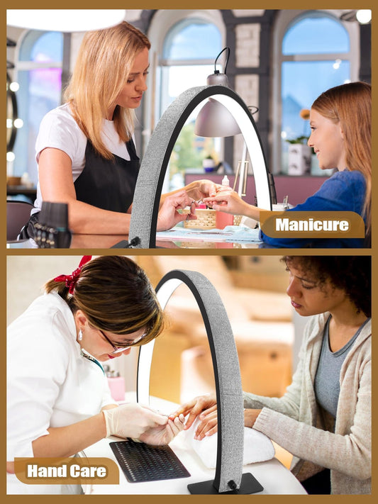 Kalolary 28inch Lash Light Lamp, 3000K-6000K Adjustable Brightness Half Moon Desk Light for Lash Extensions, Fill Half Moon for Eyelash, Facial Spa,