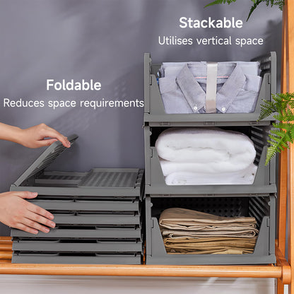 RAIN QUEEN 5 Piece Foldable Wardrobe Storage boxesGray