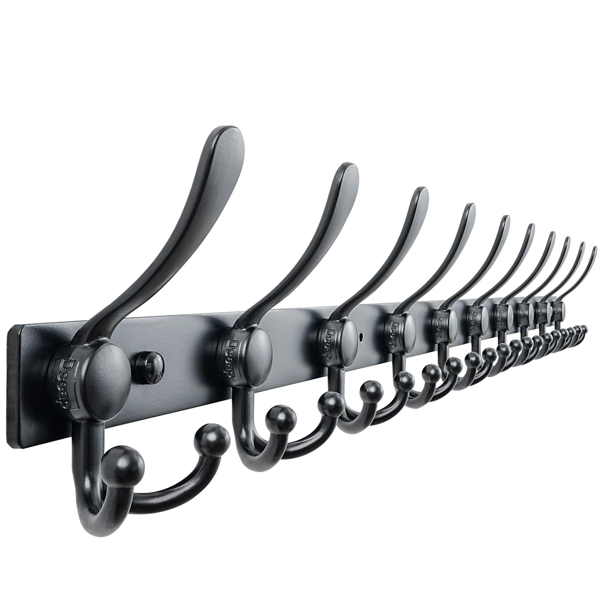 Dseap Coat Rack Wall Mount 94cm, Heavy Duty 2.5mm Base vs Flimsy 1mm, Double-Thick Solid Anti-Snap Hooks