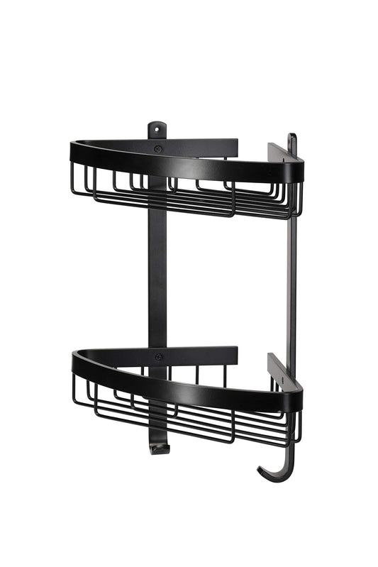 Croydex Aluminum Cosmetic Bathroom Storage Basket Shower Caddy, Lifetime Rust Free Guarantee, Matte Black