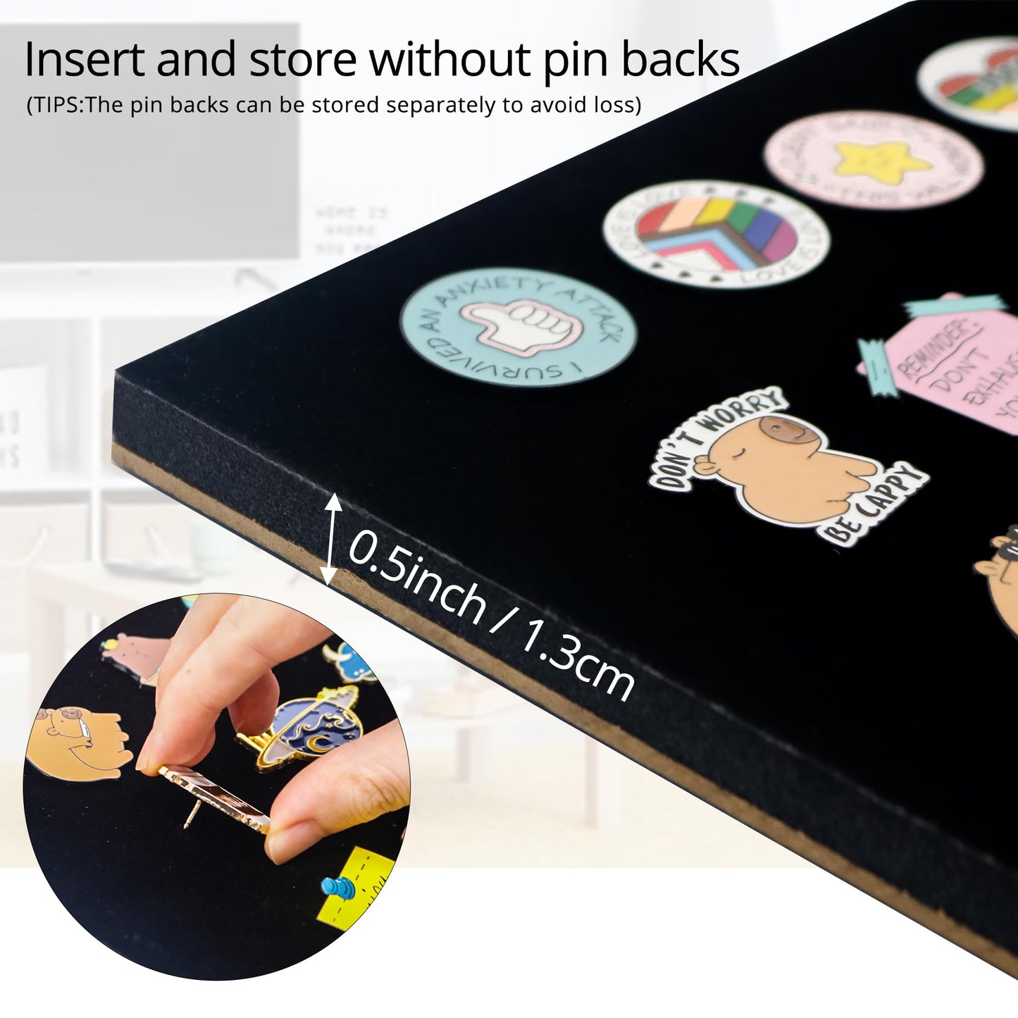 GMFrames 11x11 Enamel Pin Display Case, Pin Collection Display Frame with Real Glass, Shadow Box for Wall and Tabletop, Pin Holder Black
