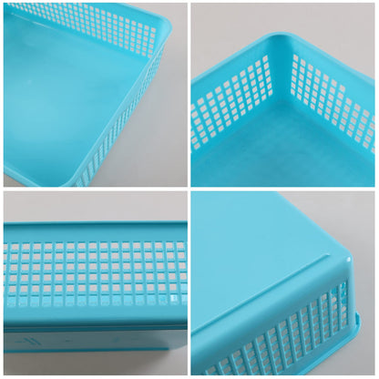 Annkky A4 Desktop Plastic Storage Basket Tray, Shallow Storage Trays Set of 6