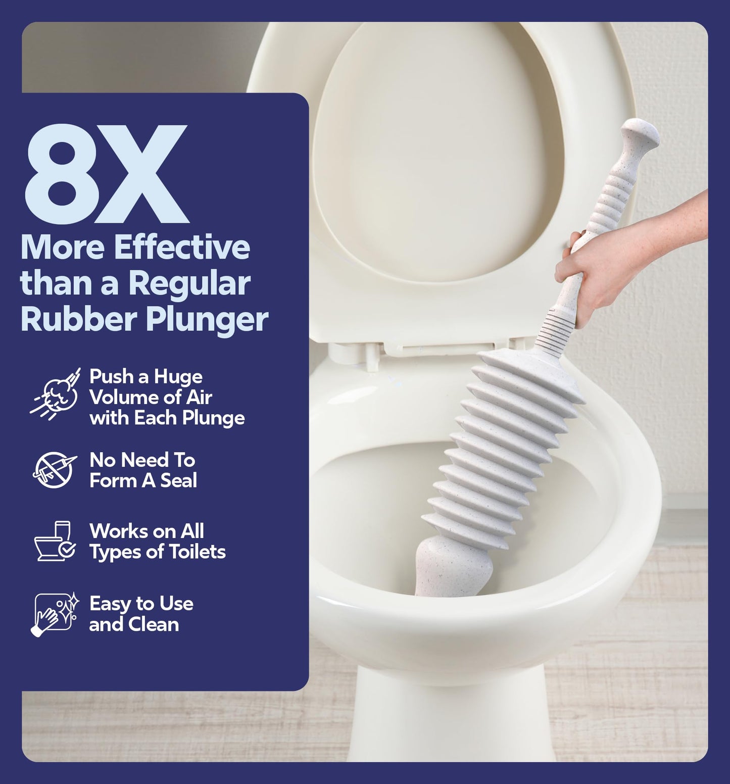 Luigi's World's Best Toilet Plunger - Plunger Toilet Unblocker Heavy Duty - Plungers for Unblocking - Unique Strongest Unblocker Tool