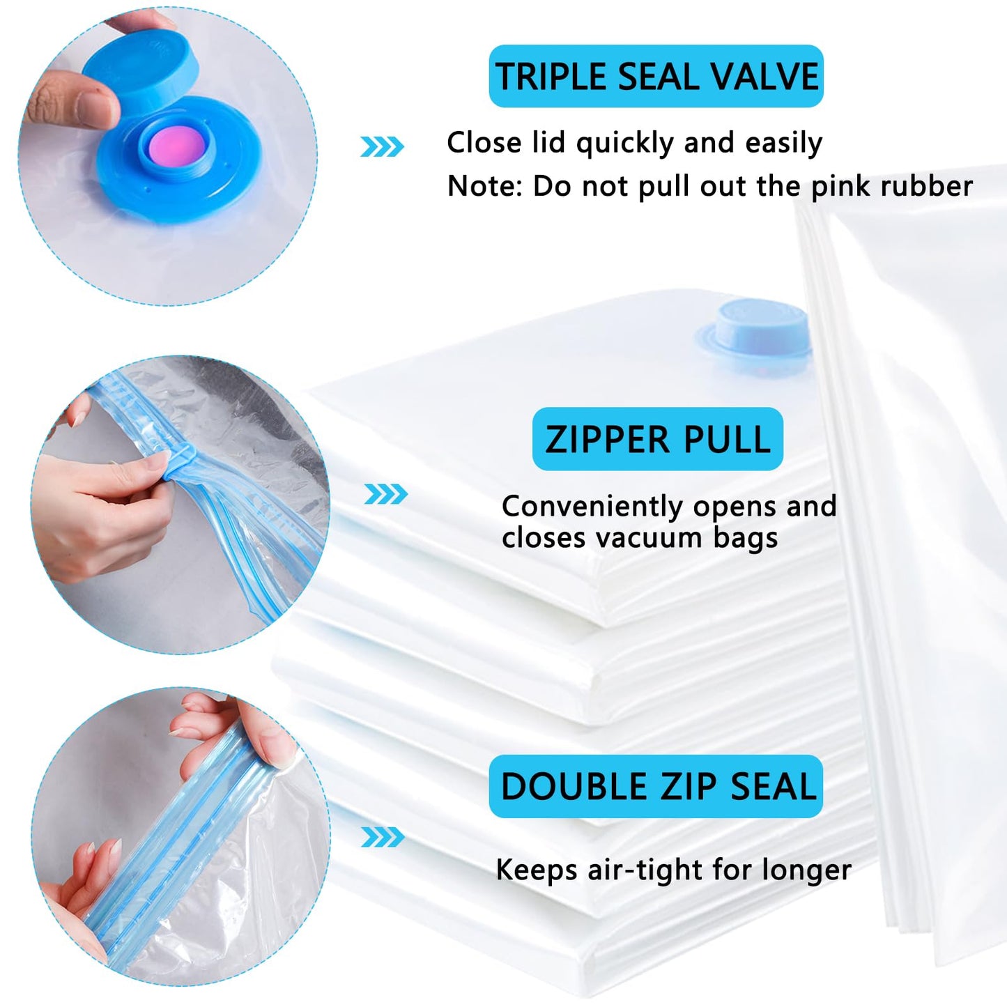 Vacuum Storage Bags - 4 Pack 100X130CM Extra Large Strong Space Saver Compression Bags