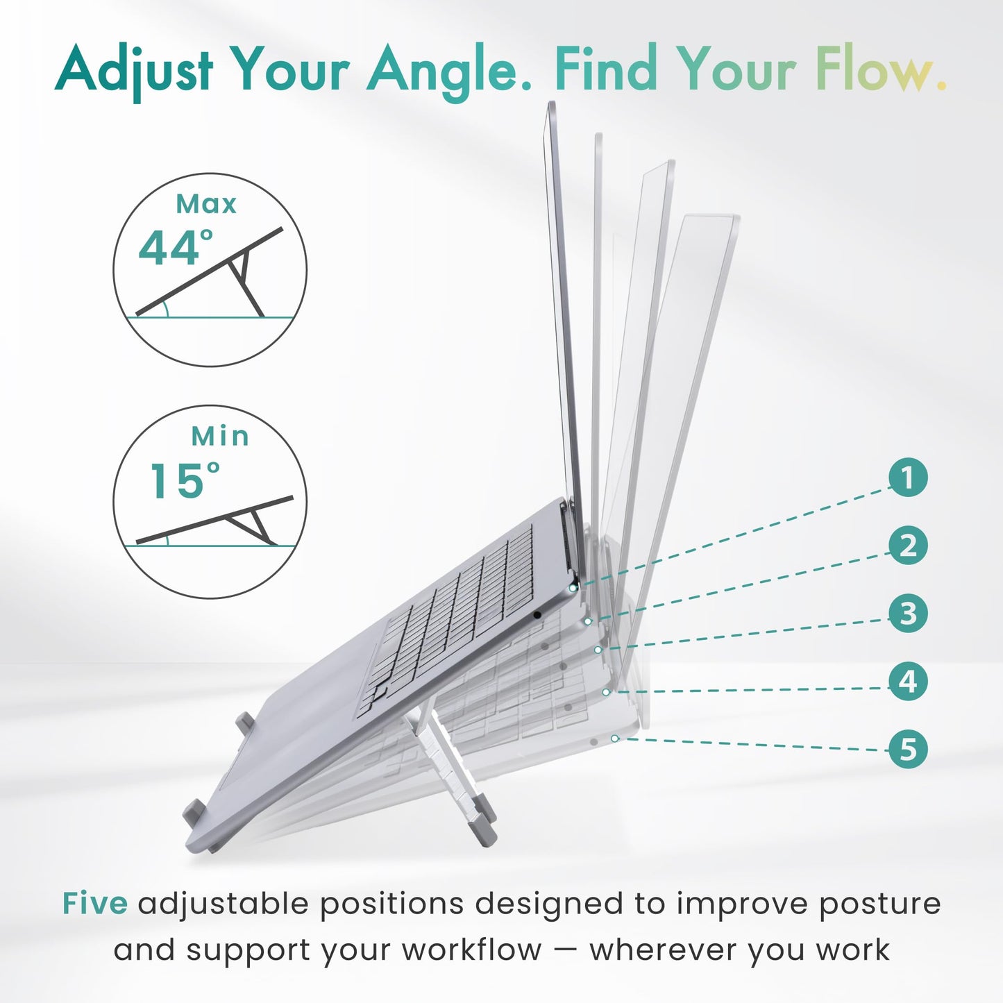 BELLEMOND Adjustable Laptop Stand | Foldable Aluminum Riser | X-Frame Ergonomic Japanese Design | Fits MacBook Pro/Air, Dell
