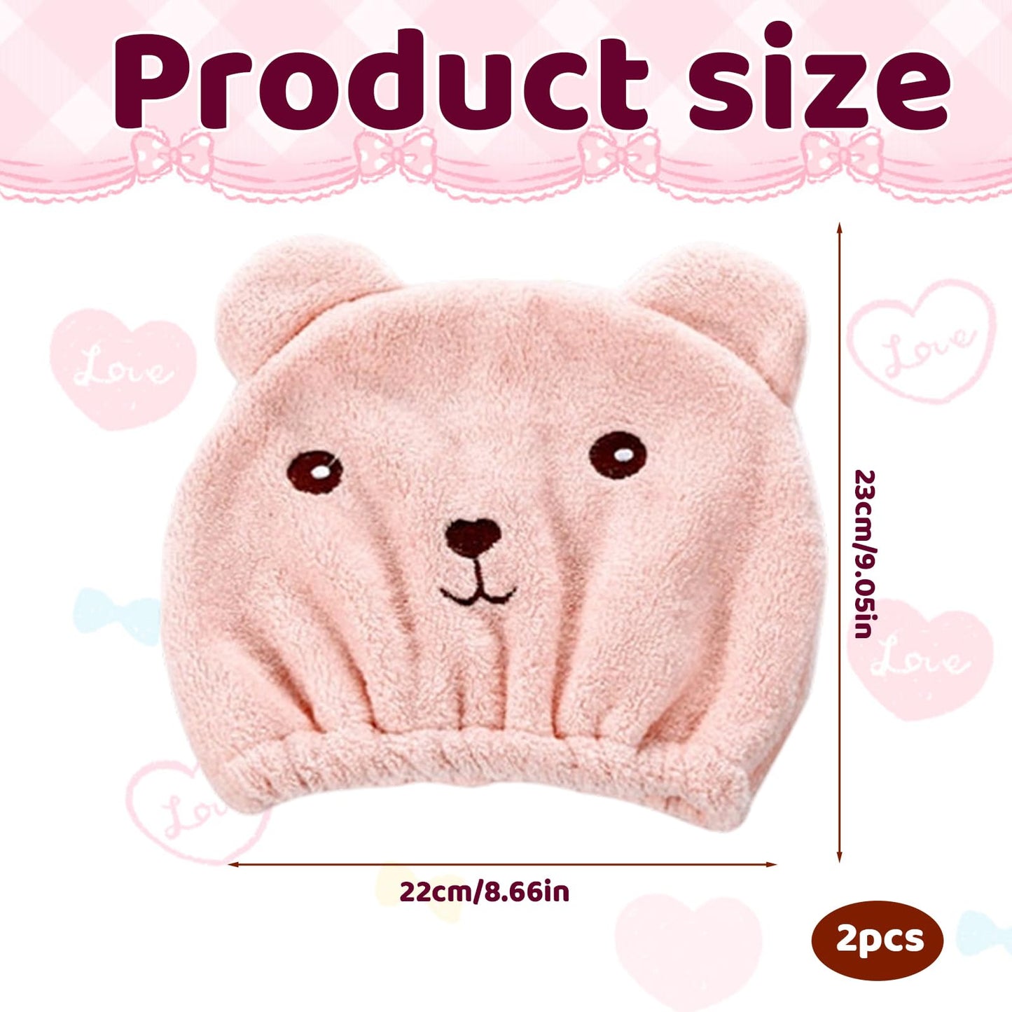 KxrTpx Kids Hair Towel Wrap, 2 Pack Super Absorbent Quick Dry Hair Towel Wraps for Women and Girls