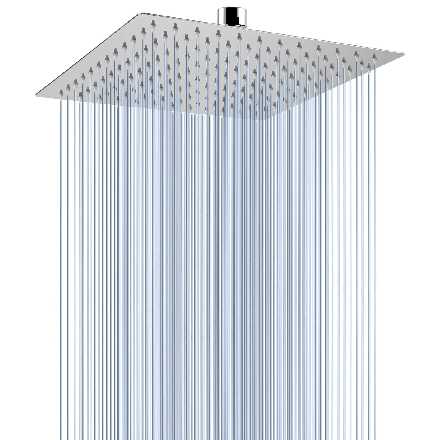 Voolan 10" High Pressure Rain Shower Head, Square Shower Heads Made from 304 Stainless Steel, Comfortable Shower Experience Even at Low Water Flow,