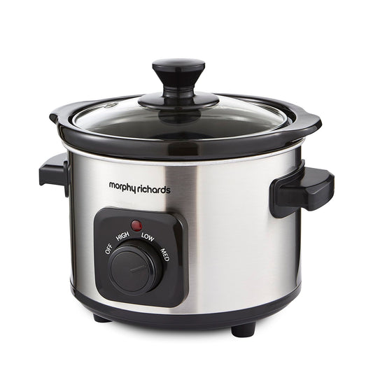 Morphy Richards 460300 Slow Cooker 1.5L, Ceramic, 1.5 liters, Brushed Steel