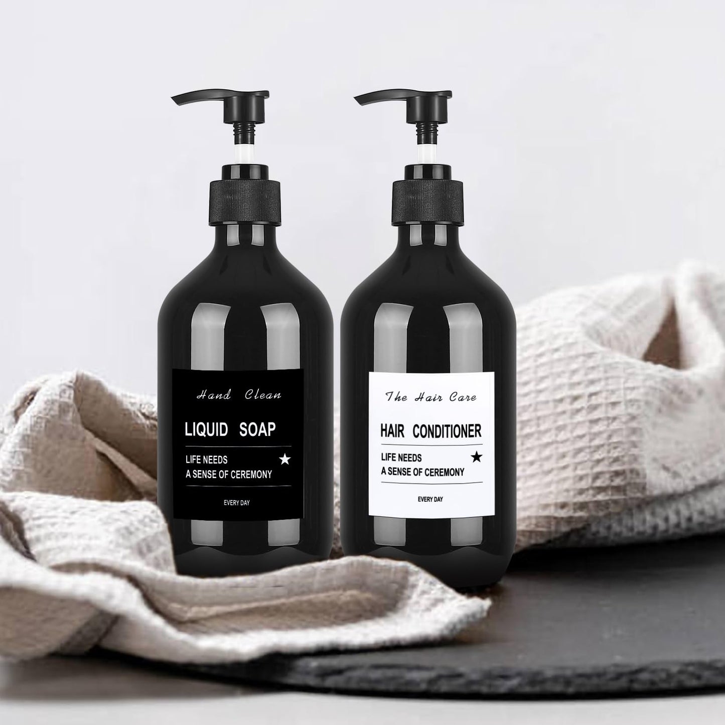 4 Pcs 500ml Soap Dispenser with Pump, Empty Refillable Pump Bottle Dispensers for Kitchen Bathroom Liquid Hand Dish Soap Dispenser Bottles Containers