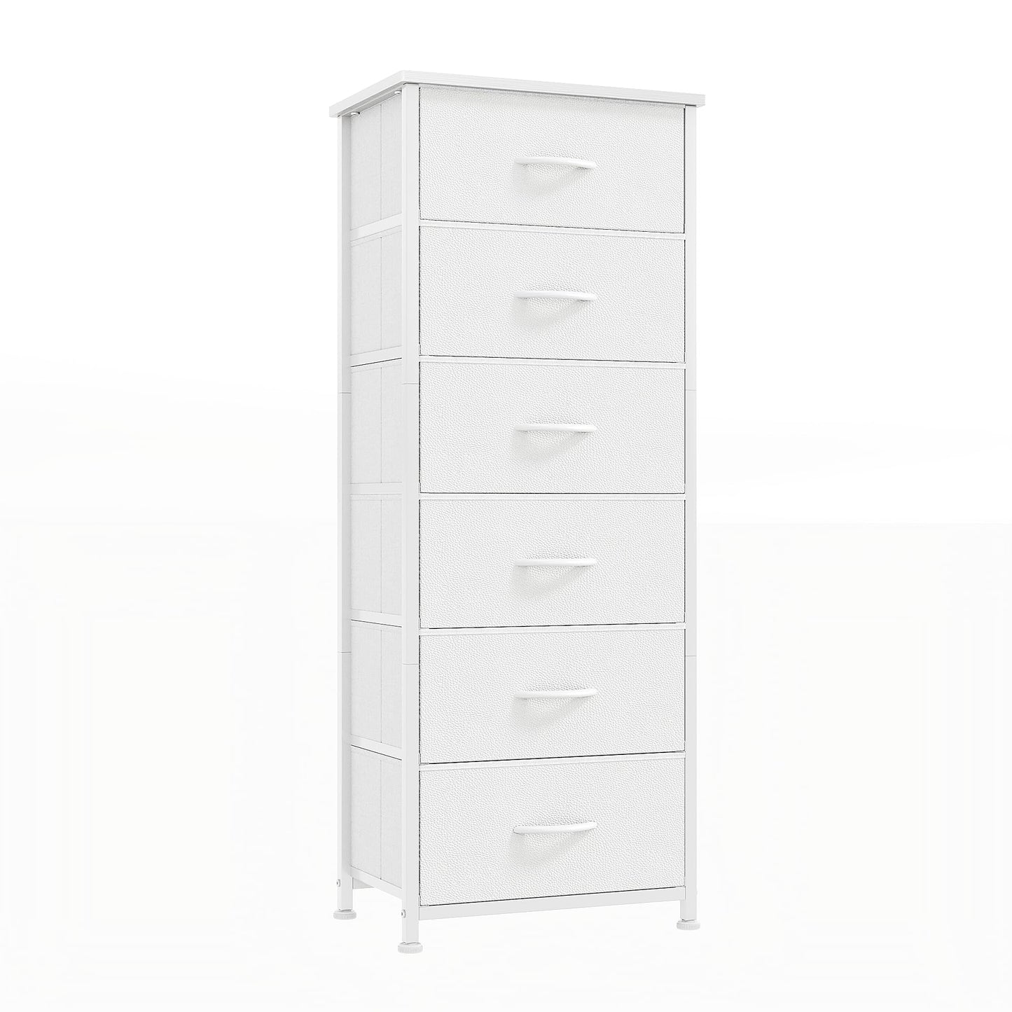 CAIYUN 6 Drawer Tall Dresser, Dresser for Bedroom Entryway Hallway, Closet Storage Drawer, Commode De Chambre, Armoire De Rangement, White
