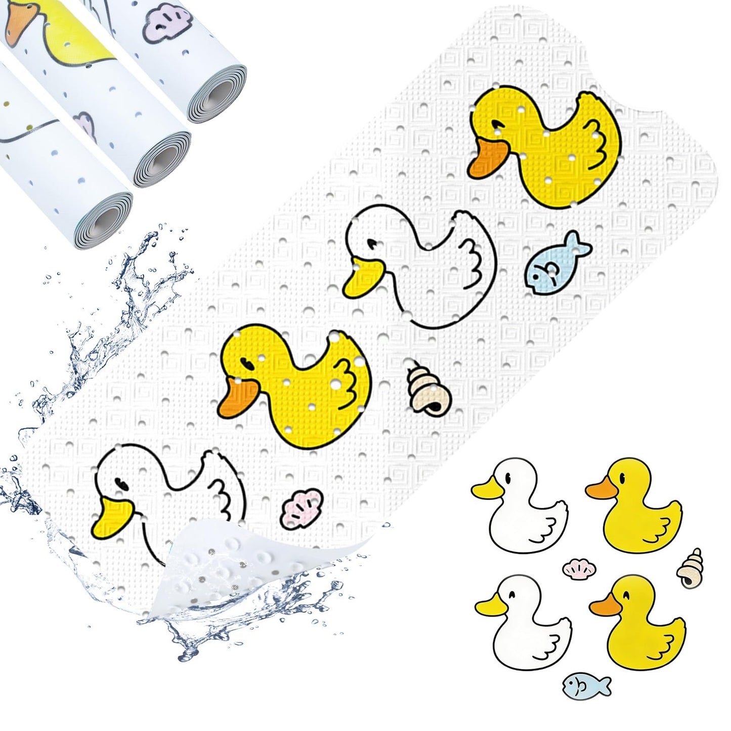 zxevg Baby Bath Mat Non Slip Anti Mould 100x40cm (Duck)