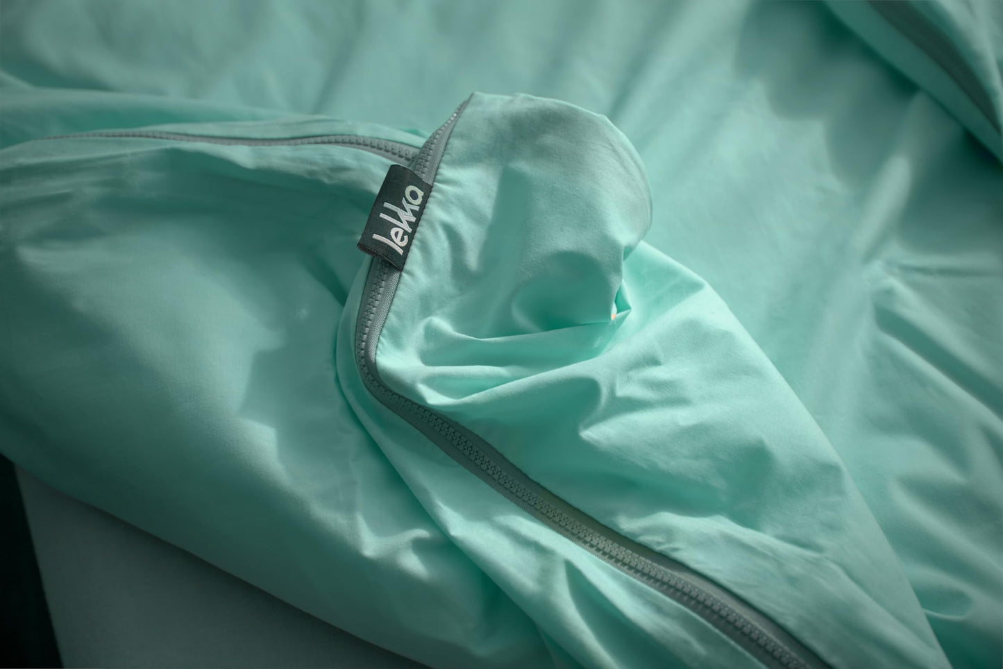 lekka EASY-CHANGE & EASY-IRON, ZIP-AROUND Duvet Cover Set for Double Size Bed (Duck Egg) (Blue, Green, Teal, Aqua, Mint, Sage, Turquoise)