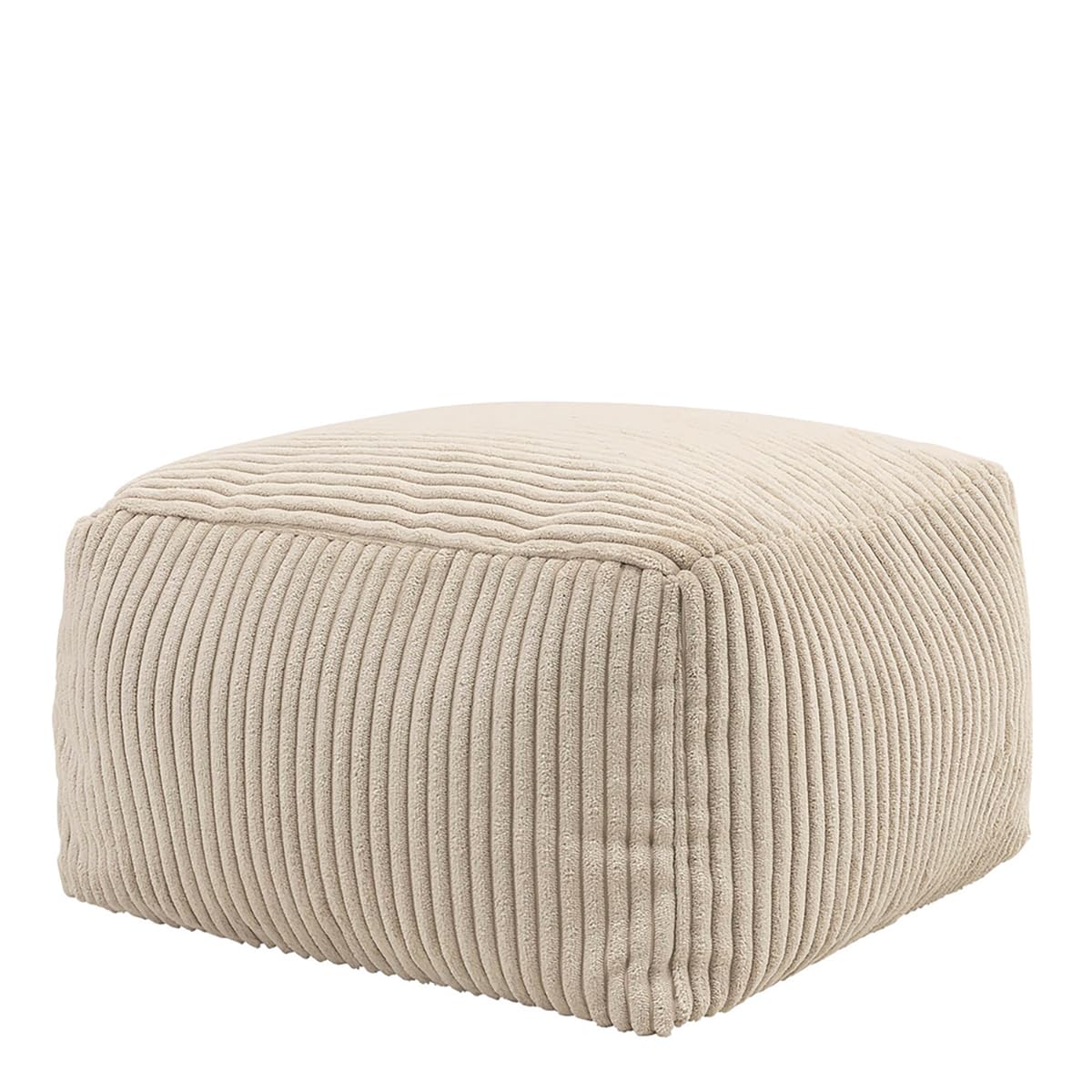 icon Amara Small Cord Bean Bag Footstool with Filling Included, Beige