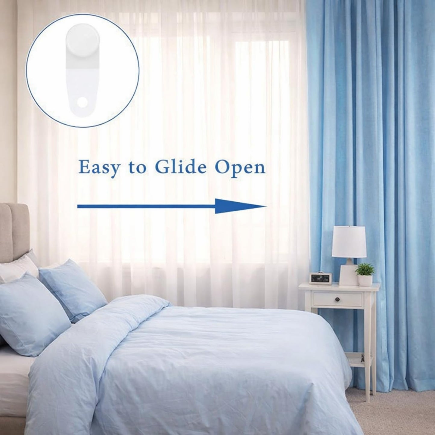 Pangda 50 Pieces White Plastic Curtain Track Glider Hooks - Rail Track Runners Slider for Window and Shower