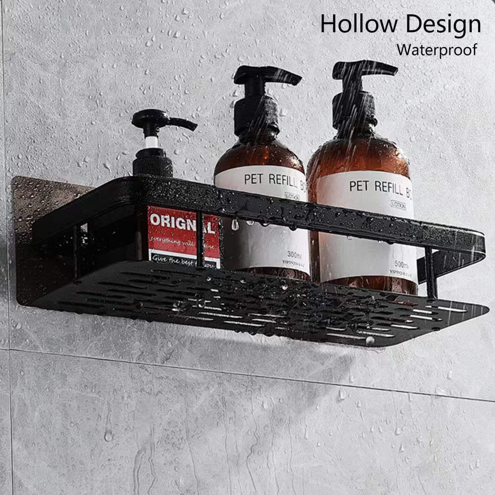 Uwenkjie 3-in-1 Adhesive Shower Caddy: Soap Dish, Storage Basket & Drain Tray. No-Drill Wall Mounted Organizer for Sponge, Razor
