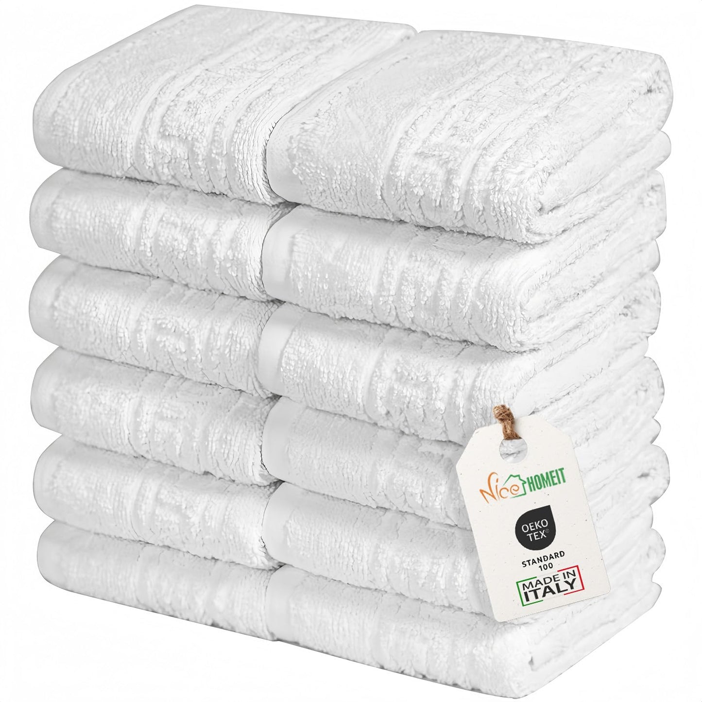 nice homeit Set of 12 Mini Hand Towels 30 x 30 cm - Face and Guest Towels 100% Ring-Spun Cotton - for Hands, Babies, Makeup, Kitchen