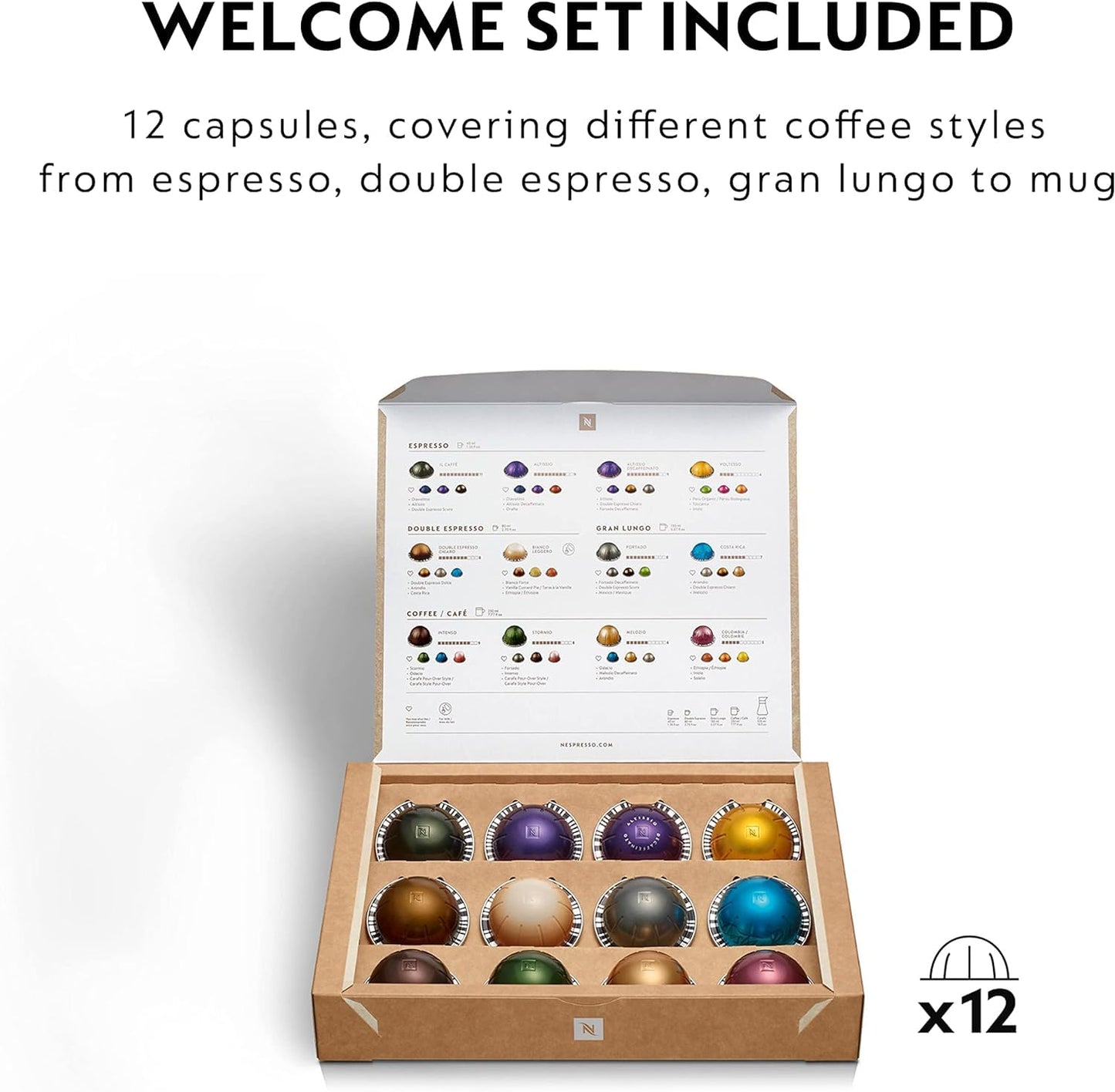 Nespresso Vertuo Next Coffee Machine, Centrifusion Technology, Wi-Fi and Bluetooth Enabled, Energy Saving Design, Multiple Cup Sizes, Compatible with