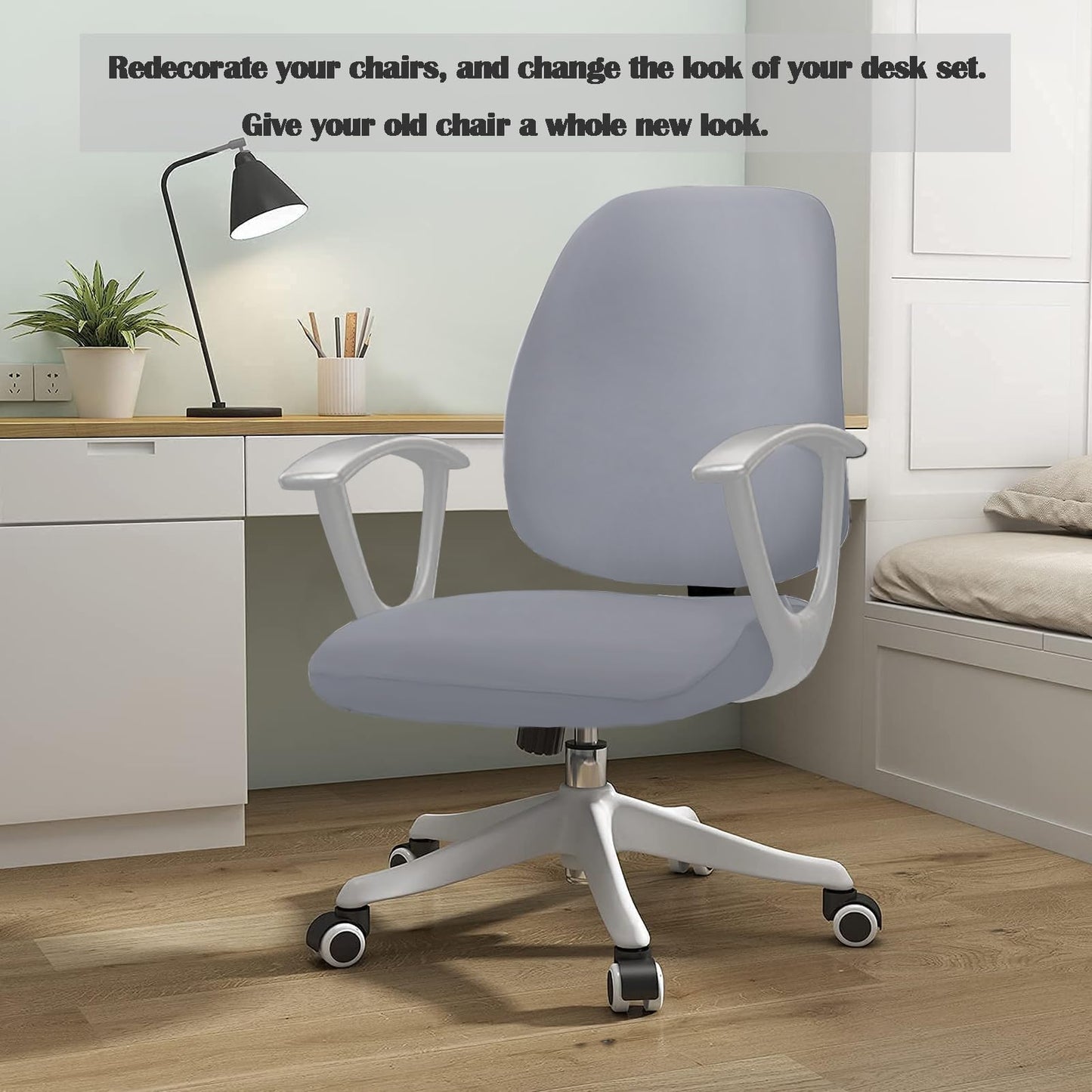 FYTXSZ Computer Office Chair Cover - Universal Fit Stretchable Washable Chair Slipcover for Rotating Chairs - Durable and Protective Armchair Cover