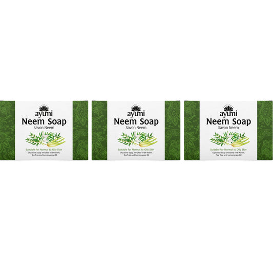 Ayumi Neem & Tea Tree Soap | Acne Body Wash & Hand Wash Bar | Itchy Skin Relief Bar | Natural Wash for Athletes Foot Treatment | Shaving Soap & Mens