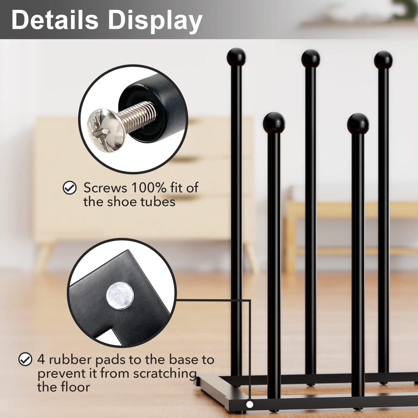 pickpiff Free Standing Shoe Rack - Black Metal Shoe Storage, Shoe Racks Storage for Dorm Room, Closet, Entryway, Bedroom, Patio Outdoor, Hallway
