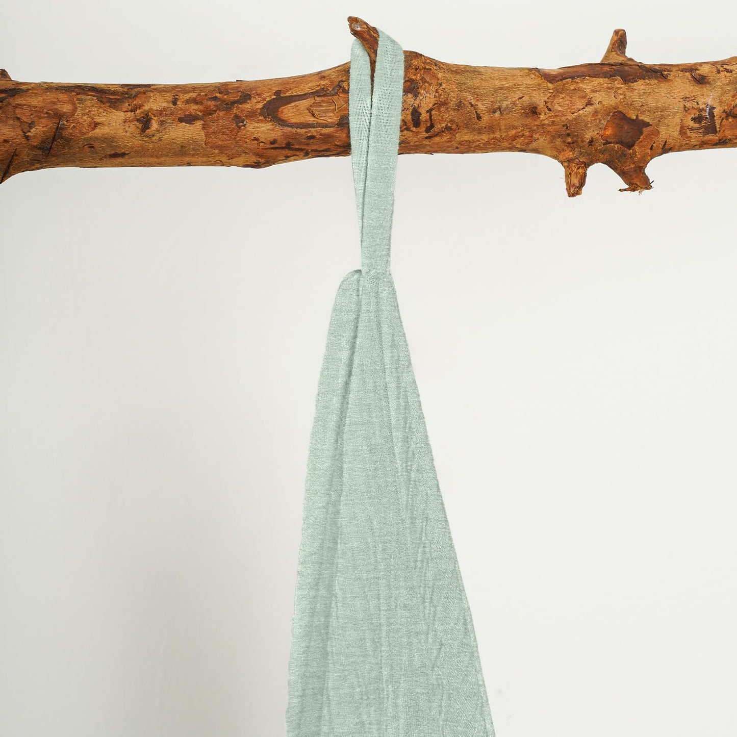 HSOFTIFY 100% Pure Linen Bath Towel with Pleated for Bathroom, Light Green