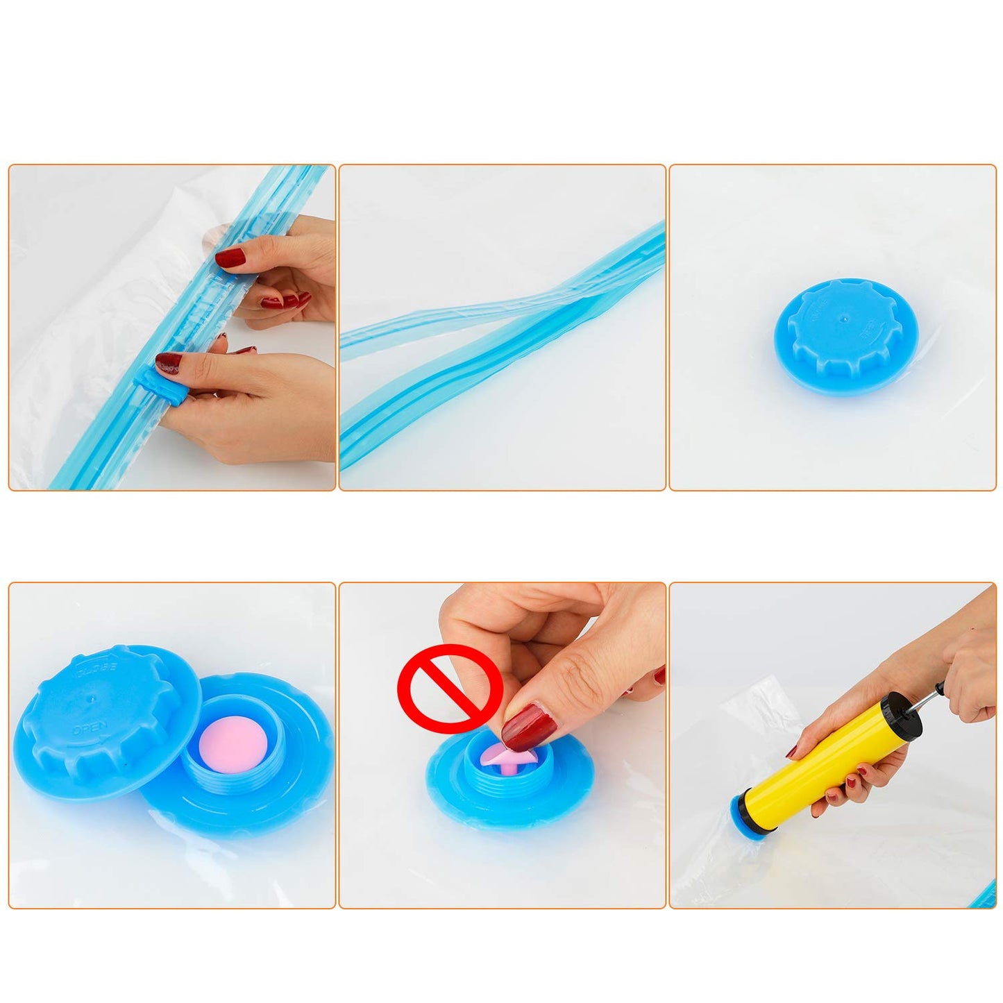 GQC Small Vacuum storage bags,6 pack Vacuum bags clothes,to store clothes and beddings,could save your space,dust-free,keep away from moisture