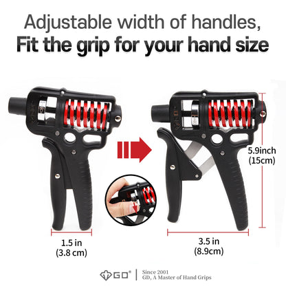 GD GRIP ULTRA-70 Hand Grip Strengthener (Adjustable Resistance: 44~154 lbs) Hand Strength Trainer Wrist and Forearm Exerciser Hand grippers Hand grips