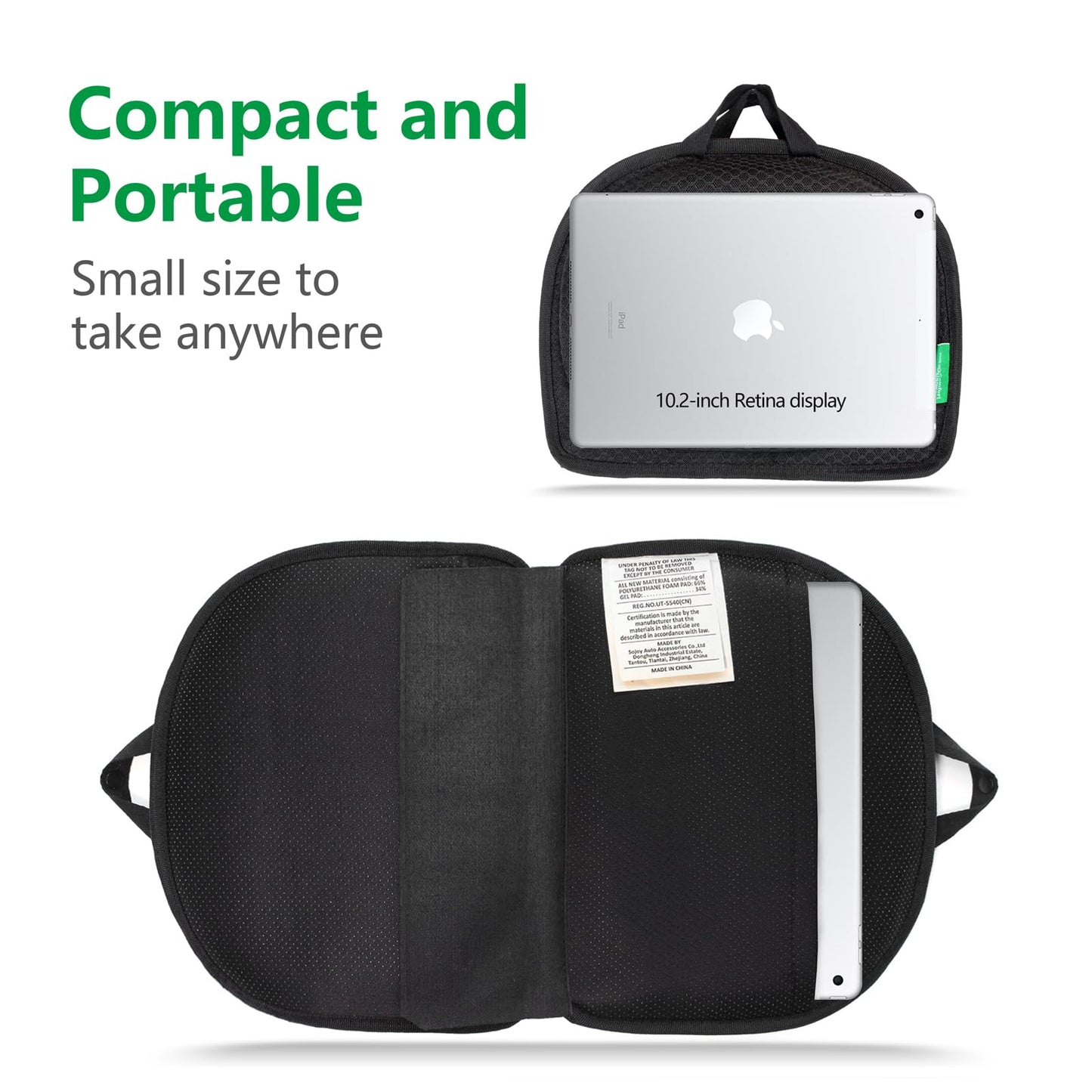 IHEALTHCOMFORT Small Travel Seat Cushion,Gel Memory Foam Seat Cushion,Supportive Butt Pillow,Portable and Foldable for Long Sitting Hours on Stadium