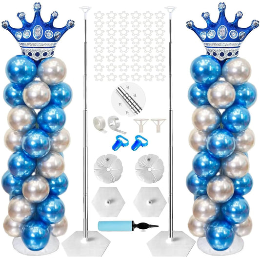 Kaucytue Balloon Column Stand Kit Set of 2, Adjustable 2m Metal Balloon Arch Stand, with Bases, Suitable for Birthday, Party Decoration, Wedding