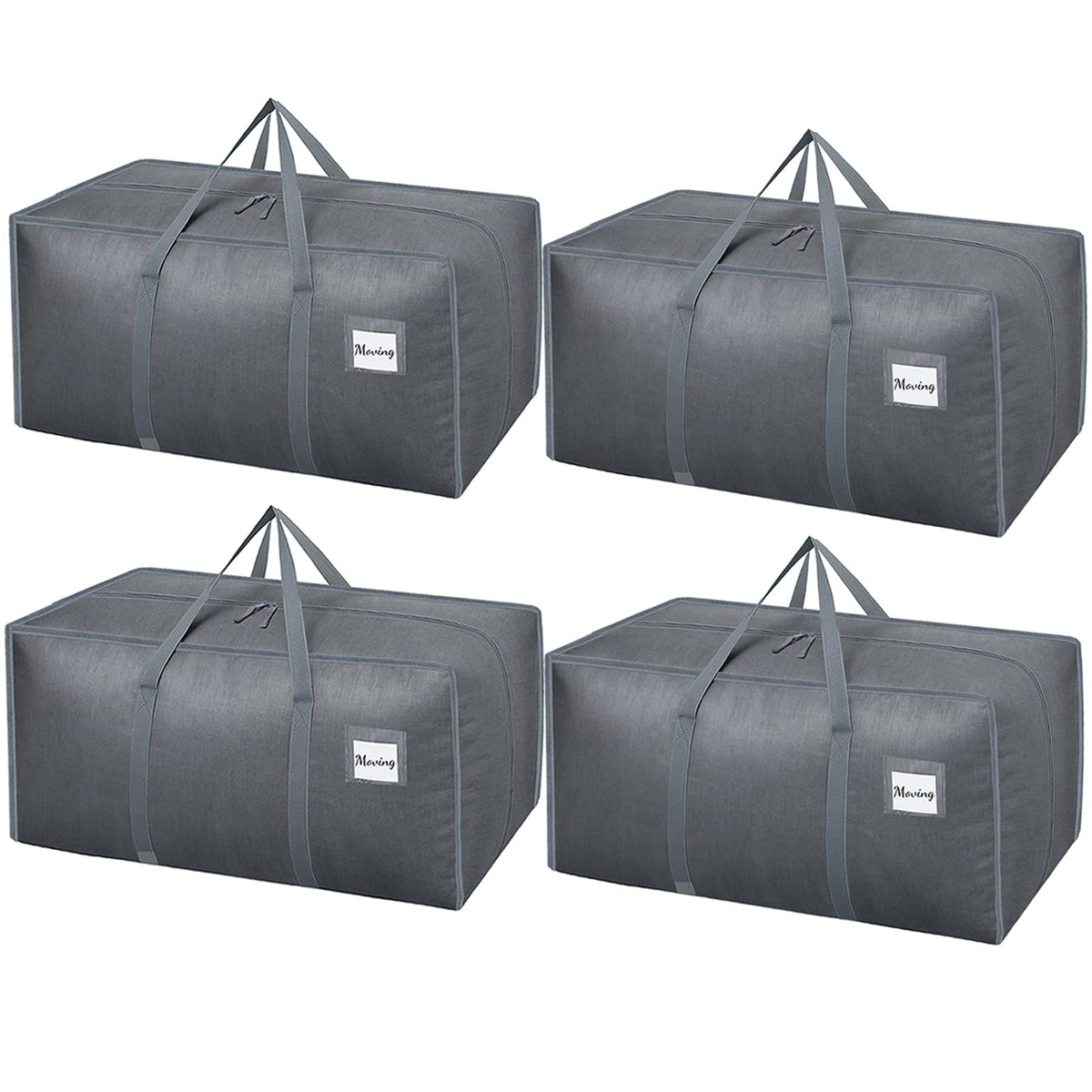 Dntorx 4 Pack 120L Moving Bags and Storage Bag Dorm Moving Essential, Gray