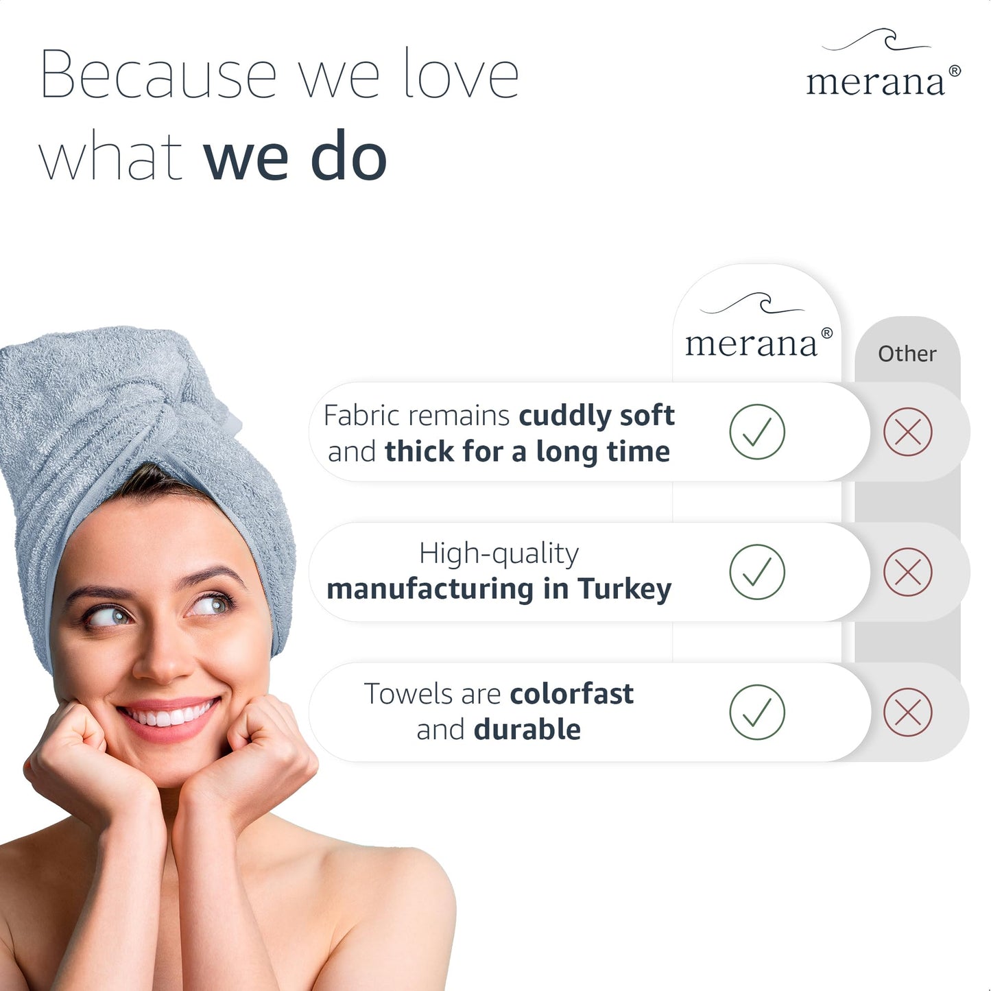 Merana OSLO towel set | quick-drying, soft & lint-free | terry luxury quality | 100% cotton terrycloth | OEKO-TEX | 590 GSM