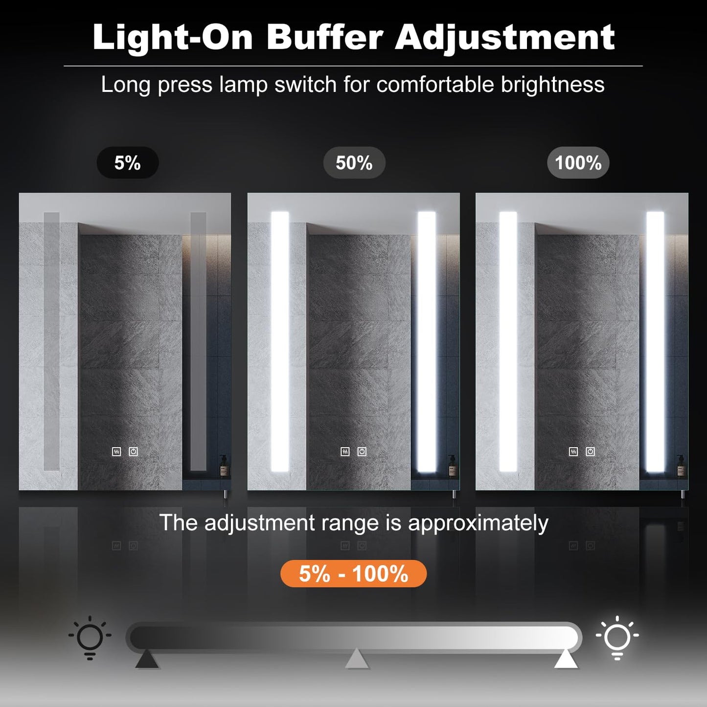 ELEGANT Illuminated Bathroom Cabinet with Shaver Socket, Built-in LED Light Strip, Demister Pad, Slow Close Hinge, Adjustable Shelves