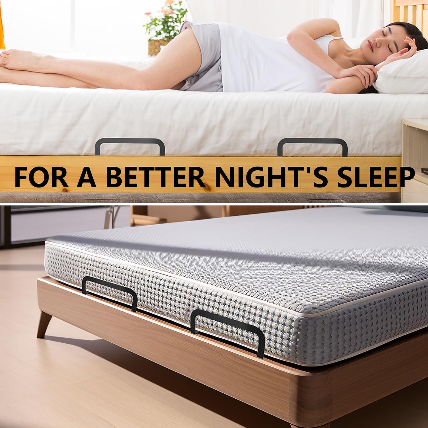 Zhuatek 5 Pcs Metal Mattress Slide Stopper for Adjustable Beds, Keeps Mattress in Place