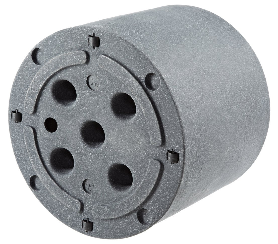 Dehner Cube Planters with Built-in Wheels, Diameter 40 cm, Plastic, Anthracite