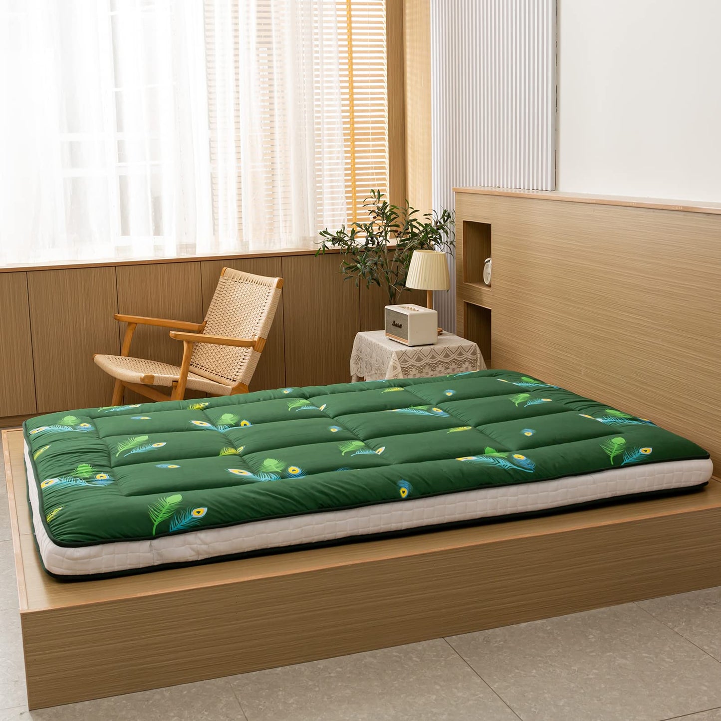 MAXYOYO Futon Mattress, Padded Japanese Floor Mattress Quilted Bed Mattress Topper