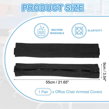 PATIKIL 55 x 9cm Office Chair Armrest Covers, 1 Pair Office Chair Arm Covers Computer Chairs Arm Rest Cover with Zipper Removable Rest Slipcover Hand
