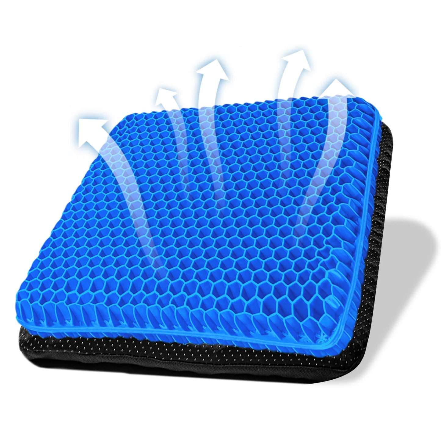 Mnixy Gel Seat Cushion, Double Thick Breathable Seat Cushion Cool Gel Cushion Honeycomb Design,Breathable Lumbar Support Chair Cushion With