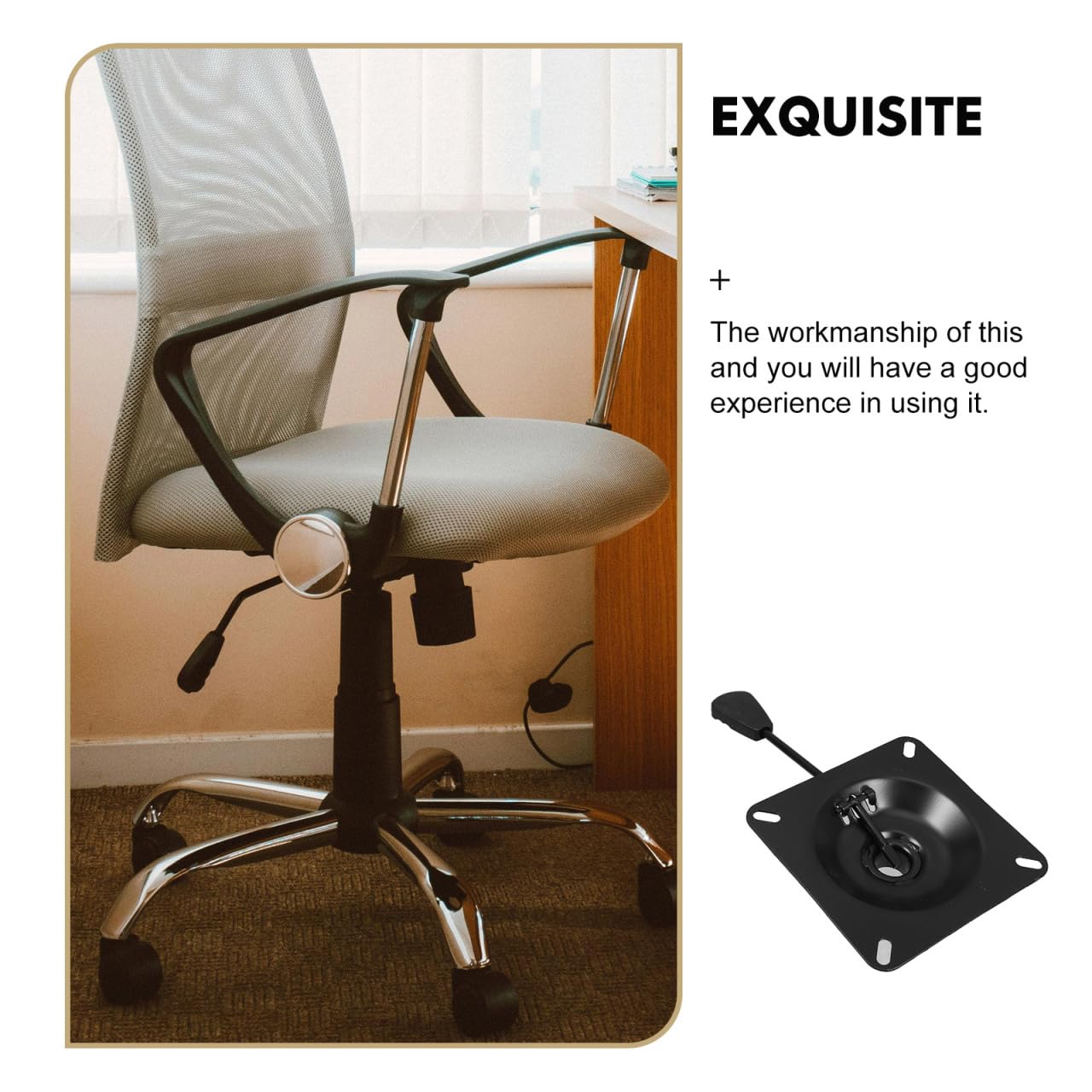 VILLFUL Chair Swivel Tilt Control Base Office Chair Base Plate Replacement Adjustable Seat Mechanism for Home Office Tilt Control Seat Mechanism Easy