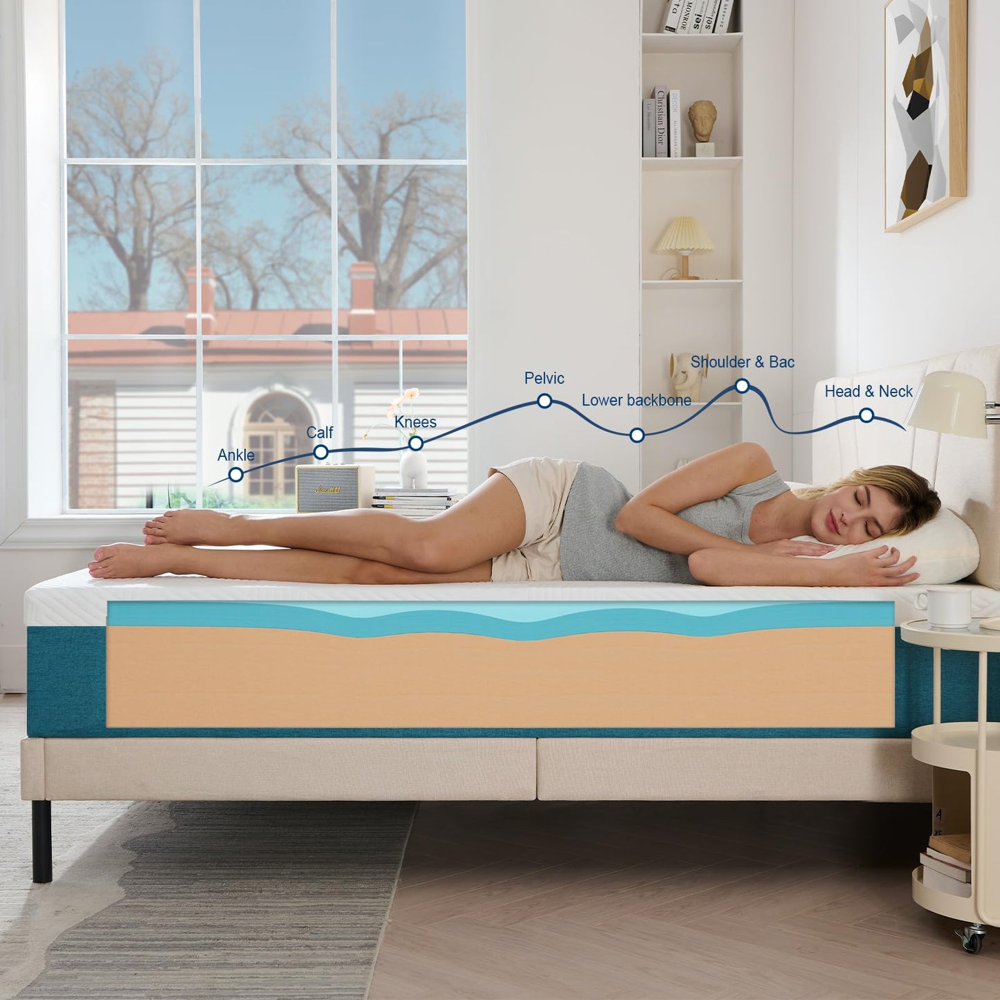Hiimgo Small Double Memory Foam Mattress 120x190x22cm, Medium Firm