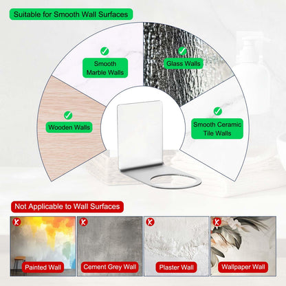 sourcing map 4 Pcs Shower Shampoo Bottle Holder, 1.1 Inch Adhesive Soap Bottle Dispenser Holder Wall Mount