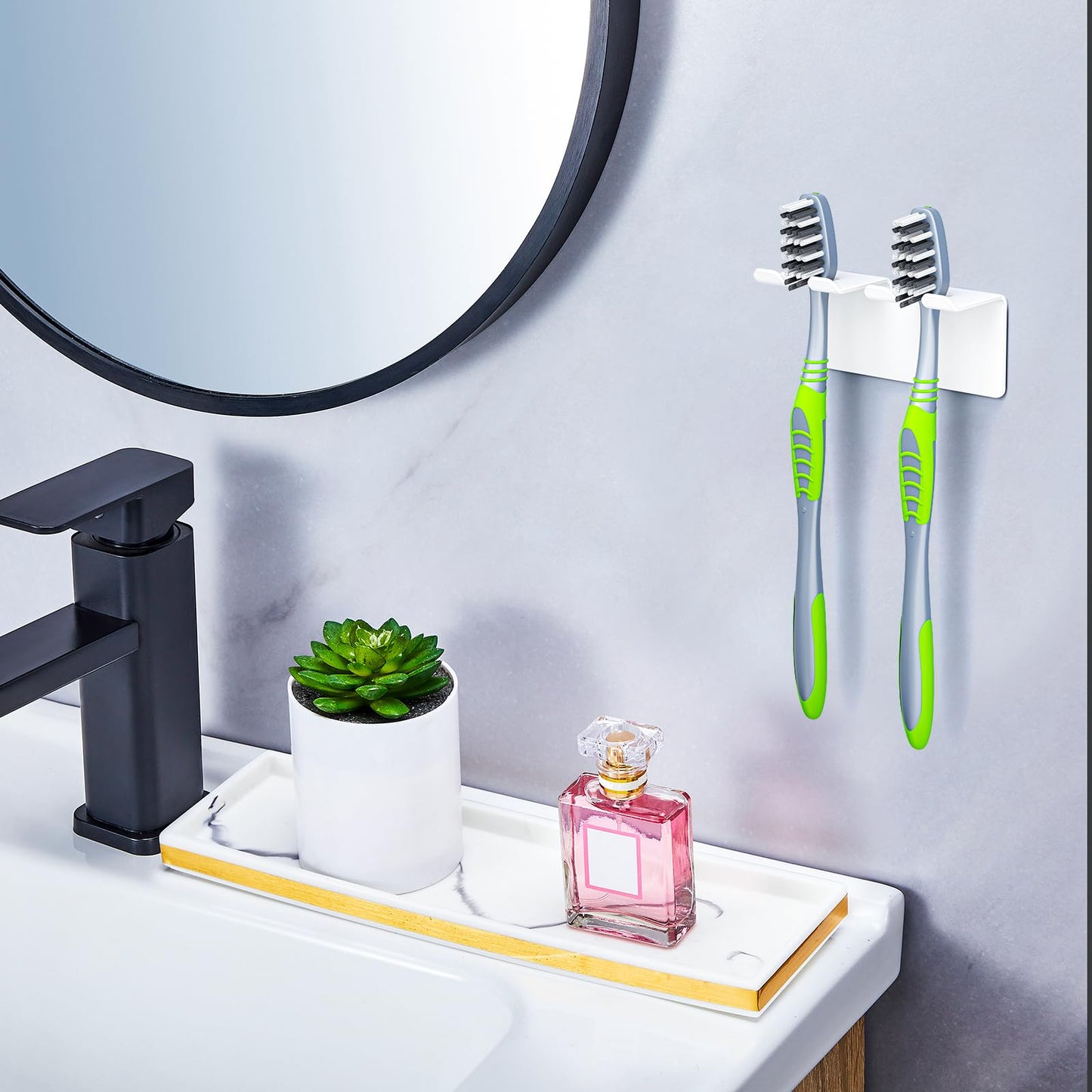 YAYINLI Electric Toothbrush Head Holder, Toothbrush Holder Wall Mounted Non Screw, Anti-Rust Toothbrush Holders for Bathroom