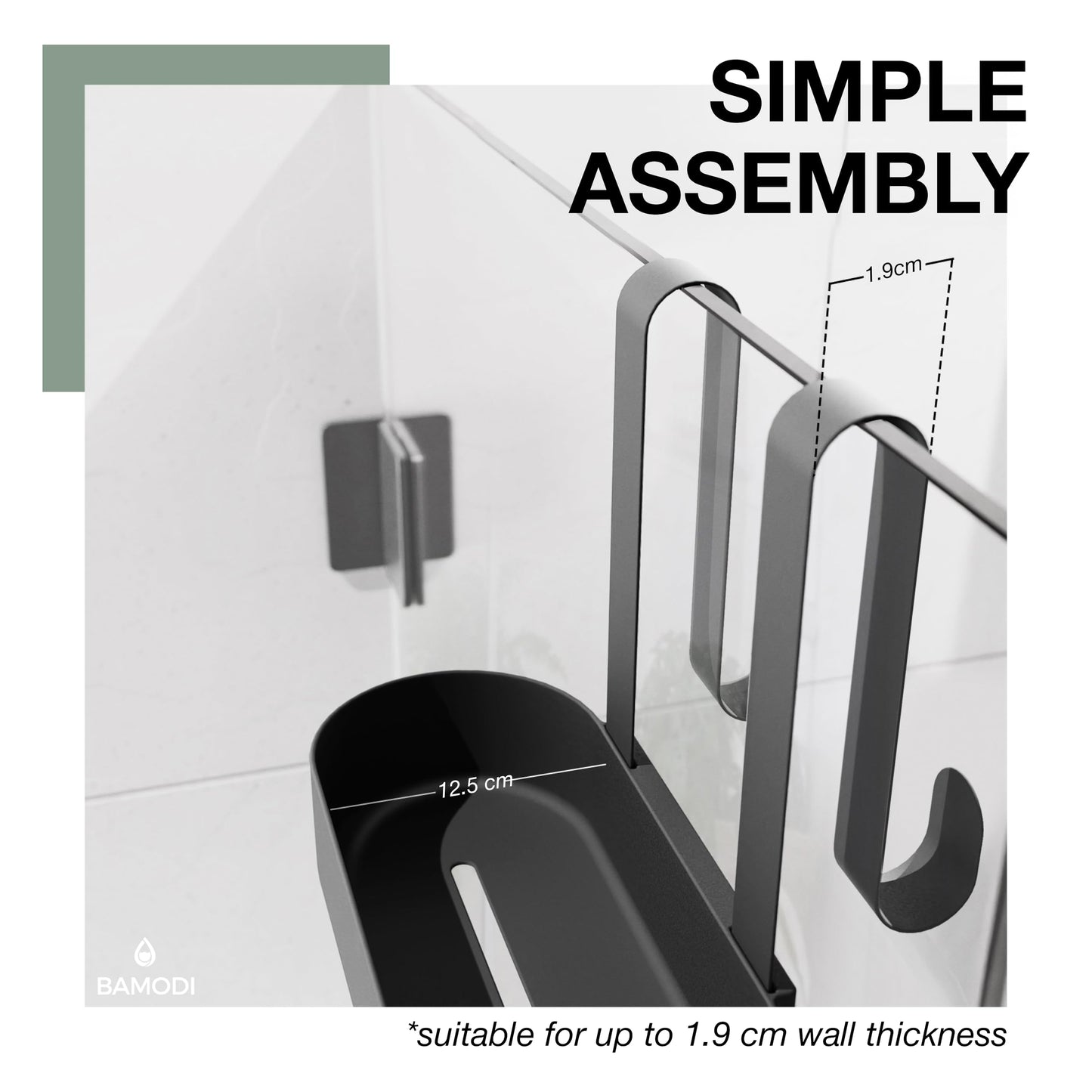 Bamodi Shower Caddy, 3 Tier Plastic Organizer, Height Adjustable Baskets, Scratch Free, Easy to Hang, No Rust, Plenty of Storage Space for Shower