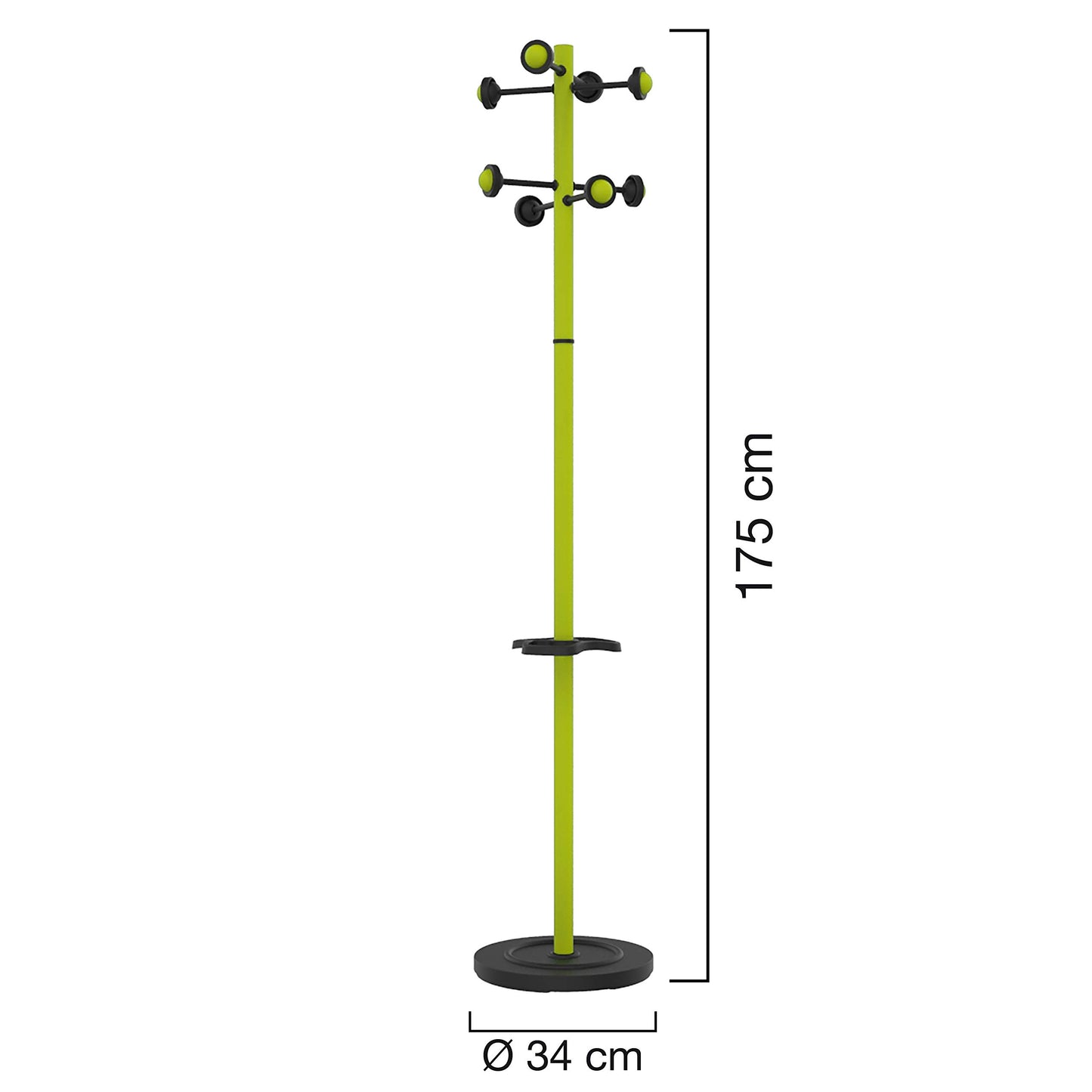 Unilux Accueil Coat Stand with Umbrella Stand 175 cm Green