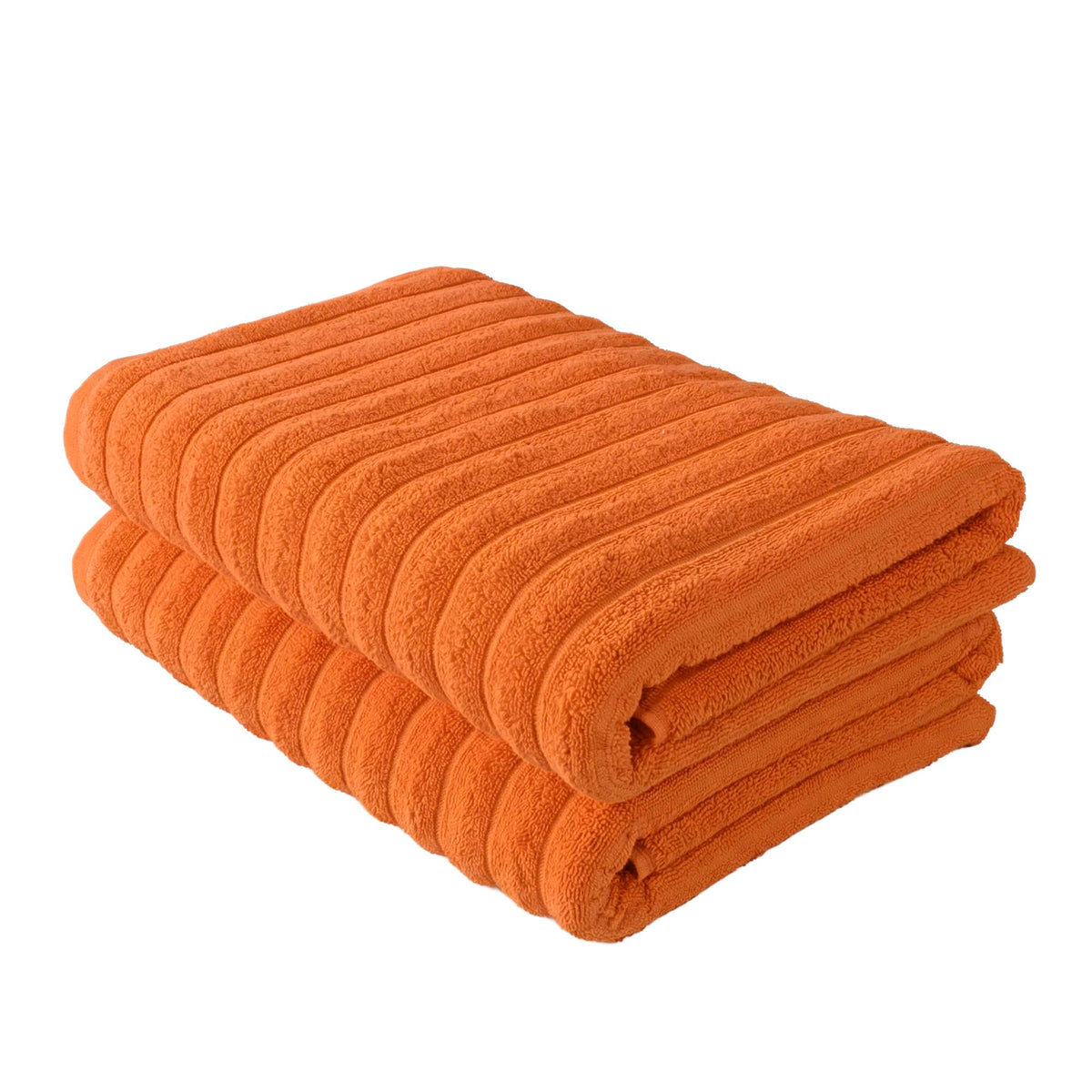 BERIBO Cloud Turkish Towel Set 100% Cotton 620gsm Orange, 2 Bath Towels