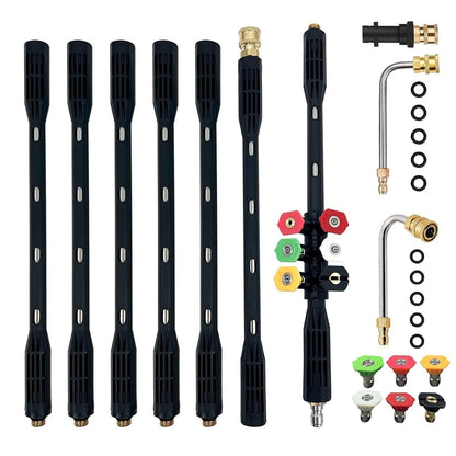 Pressure Washer Extension Wand - 9 Pack Gutter Cleaning Tools Extension Wand, Power Washer Replacement Lance with 5 Nozzle Tips, 1/4" Quick Connect,